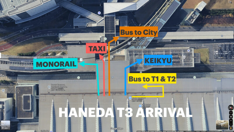 Aerial view of Haneda Airoprt Terminal 3.